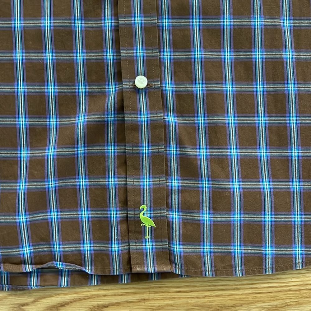 Tailorbyrd Men's Plaid Button Down Shirt XL Brown